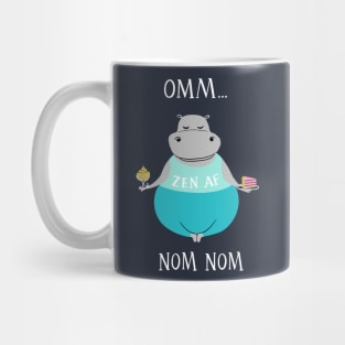 Omm... Nom Nom - cute funny yoga hippo Mug